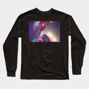 African Beauty: Futuristic Art T-Shirt Long Sleeve T-Shirt